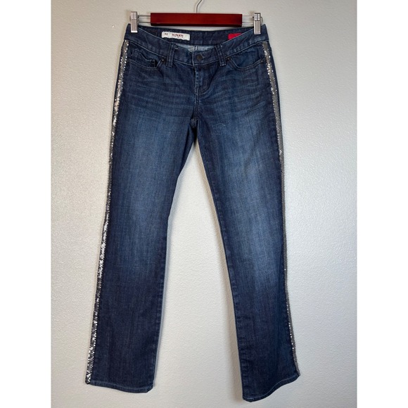 X2 Denim - X2 Quality Denim Womens Size 2 Slim W10 Low Rise Straight‎ Leg Jeans Dark Wash